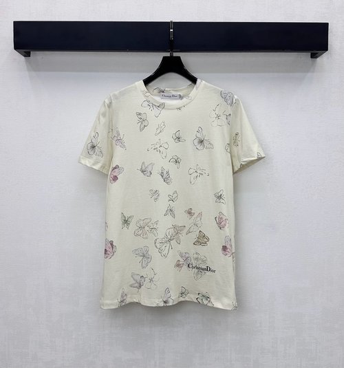 Dior Customized Imported Cotton T-shirt with Nature Prints and Logo