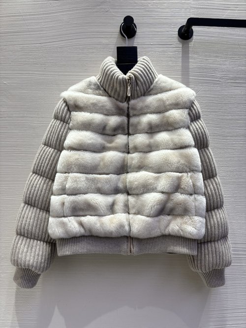 Loro Piana Exclusive Goose Down Jacket with Wool Sleeves, Four - color and Versatile