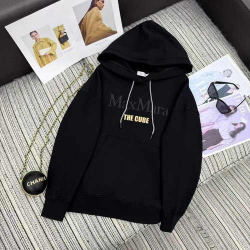 Max Mara New Hooded Sweatshirt with Letter Print