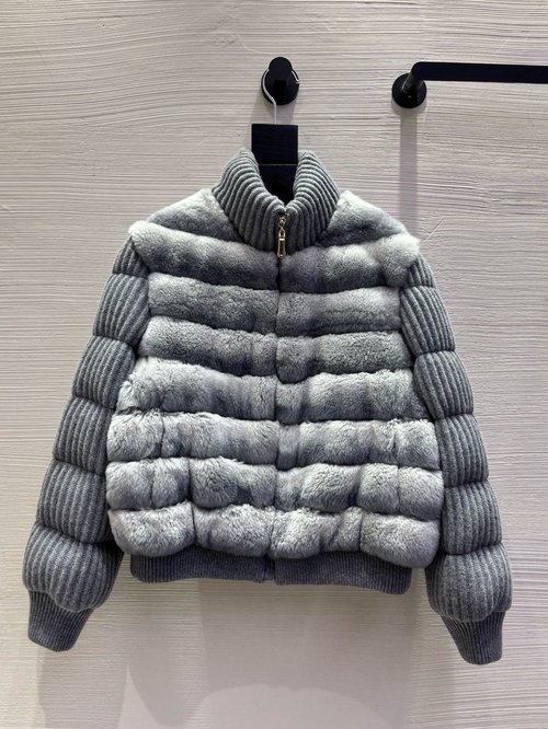 Loro Piana Exclusive Goose Down Jacket with Wool Sleeves, Four - color and Versatile