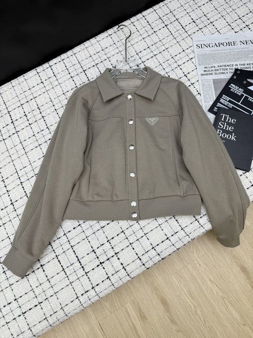 Prada Classic Triangle Logo Small Coat for Various Matches