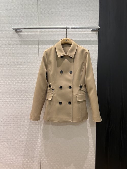 Dior Double-breasted Waist-cinching Suit Jacket with Bee