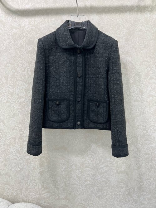 Dior Charming Macaron Color Checked Collar Woolen Coat