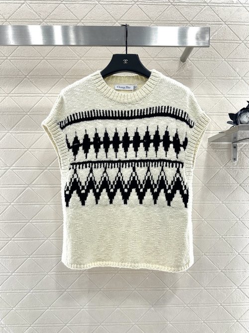 Dior Custom-Designed Jacquard Knit Vest with Vintage Patterns, Various Colors