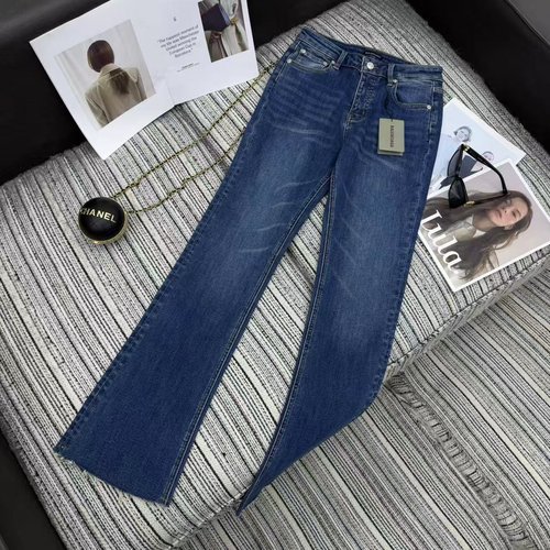 Balenciaga Dual-Color Flared Denim Jeans