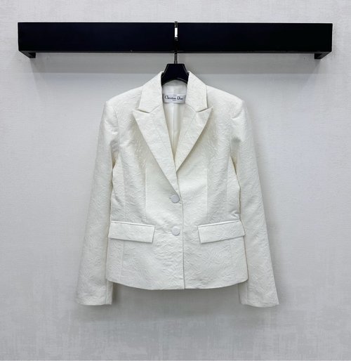 Dior Floral Patterned Custom Imported Silk Jacquard Lapel Blazer