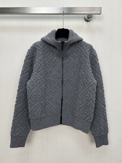 Louis Vuitton Ski Collection Beige MONOGRAM Jacquard Short Hooded Jacket