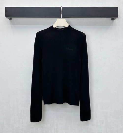 Prada Custom Imported Wool Blend Logo Bodysuit with Embroidered Logo