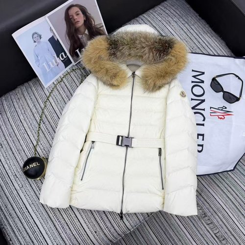 Moncler Recommended New Fox Fur - trimmed Hooded Down Jacket with Waist Belt