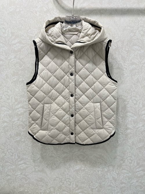 Loewe Lightweight Quilted Zip-up Hooded Cotton Vest for Layering