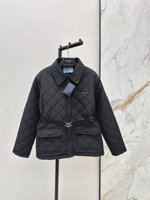 Prada Exclusive Classic Triangle Logo Casual Cotton Jacket