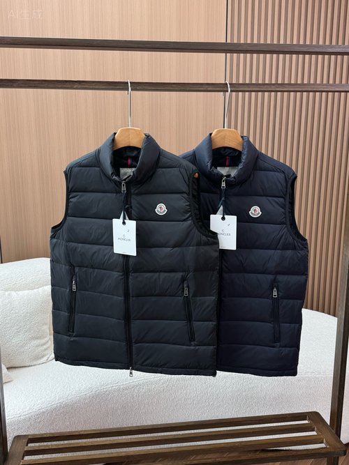 Moncler Down Vest with Classic Logo, Comfortable and Durable