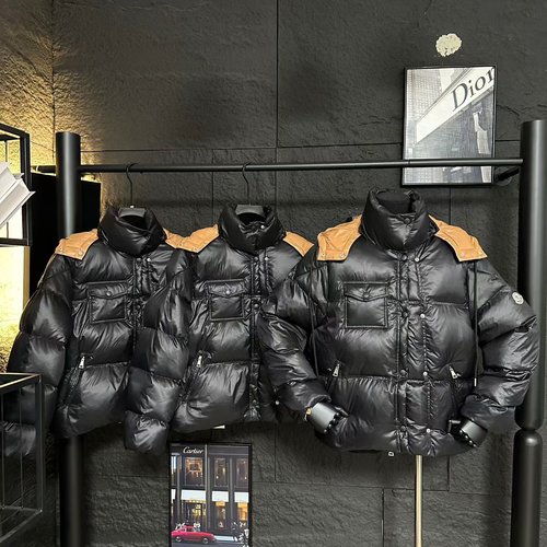 Moncler Detachable Hooded Down Vest with Black, White & Rose Logo Patch