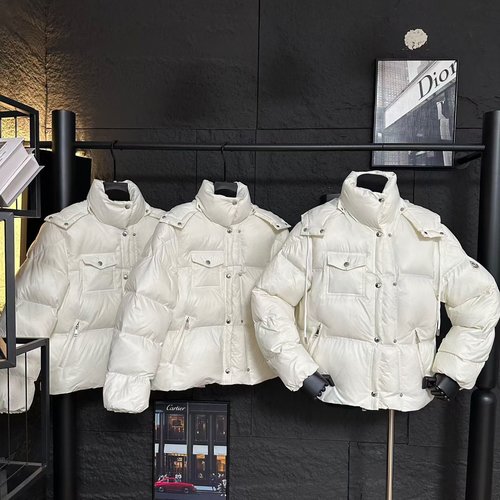 Moncler Detachable Hooded Down Vest with Multi-colored Logo Patch