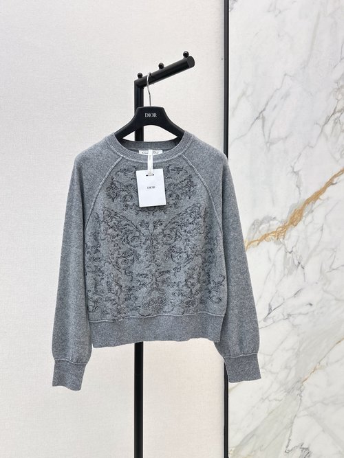 Dior Secret Garden Floral Embroidery Cashmere Sweater, Luxury and Versatile