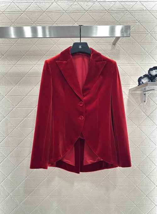 Dior Velvet Suit Set with Irregular Hem