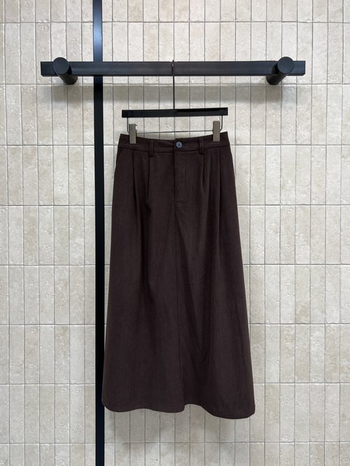 Dior High-waisted Straight Flare Corduroy Skirt with Triangle Logo: Retro Style