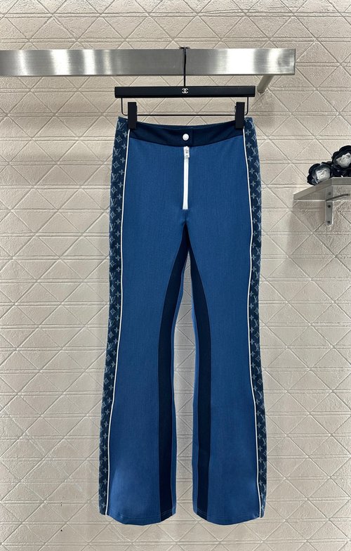 Louis Vuitton Refined Elastic Micro-Flare Trousers with Jacquard Webbing and Logo