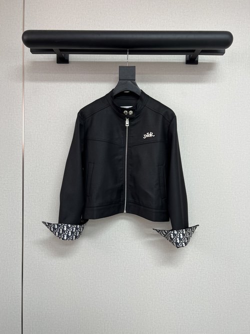 Dior New Short Jacket with Logo Metal Accents