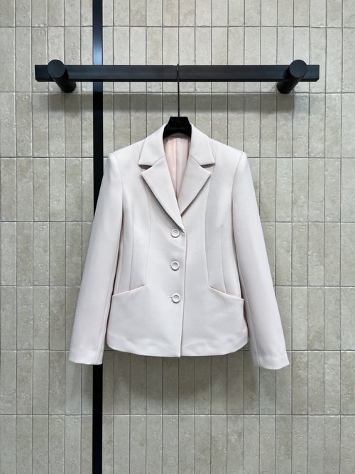 Dior Water-Pink Lapel Suit Jacket with Shoulder Pads, Classic Design