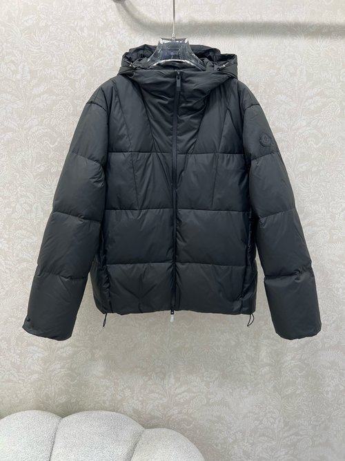 Moncler Fusain Hooded Down Jacket with Custom Hardware