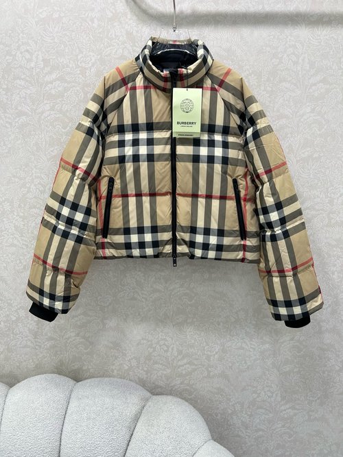 Burberry Classic Checked Short Down Jacket with Premium Craftsmanship