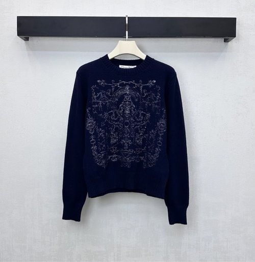 Dior Customized Wool Knit Pullover with Embroidered Logo