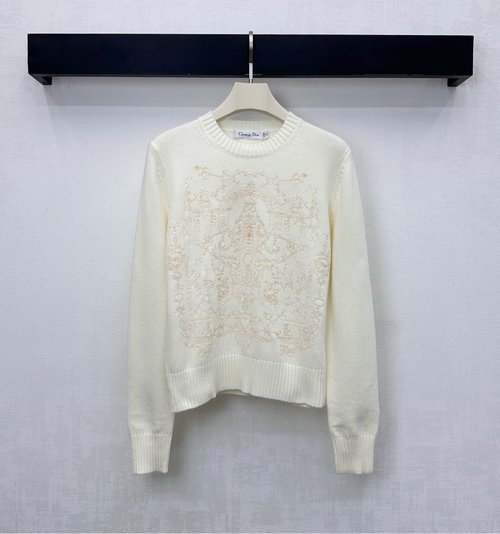 Dior Customized Wool Knit Pullover with Embroidered Logo