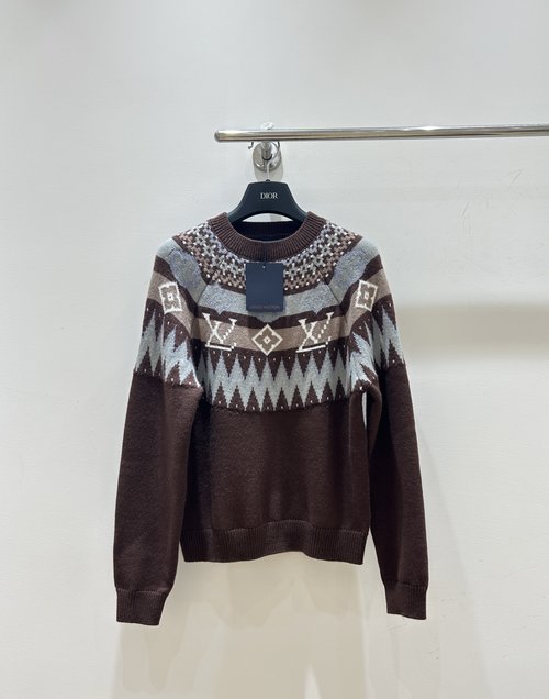 Louis Vuitton Classic Monogram Jacquard and Embroidery Casual Sweater