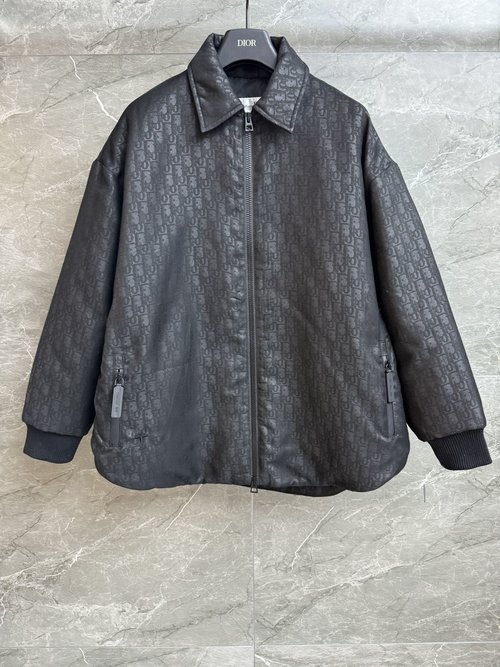 Dior Black Monogram Cotton Jacket with All-over Print
