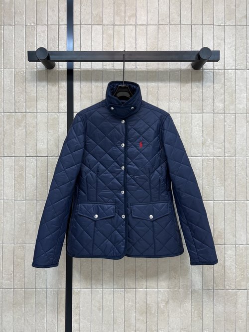 Polo Ralph Lauren Quilted Collared Cotton Jacket with Pony Embroidery, Versatile Design