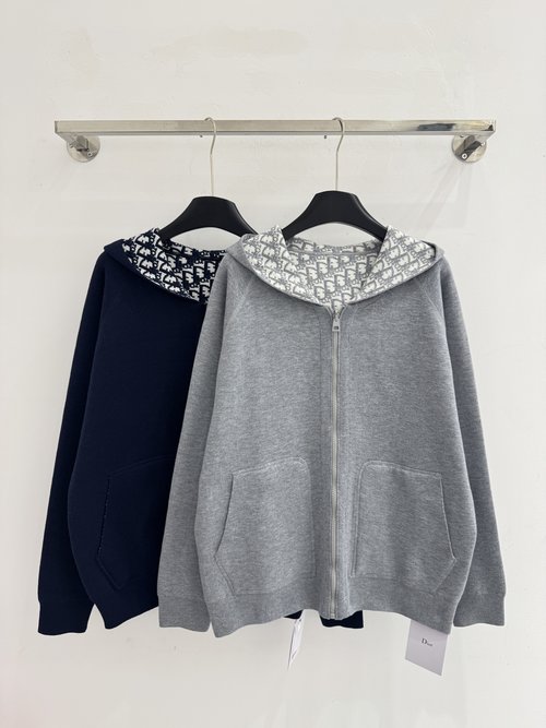 Dior Reversible Vintage Distressed Hoodie with Back Embroidery