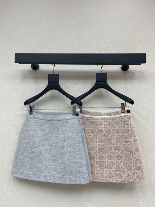 Dior Pink Checked Classic Half-Skirt with Nobility