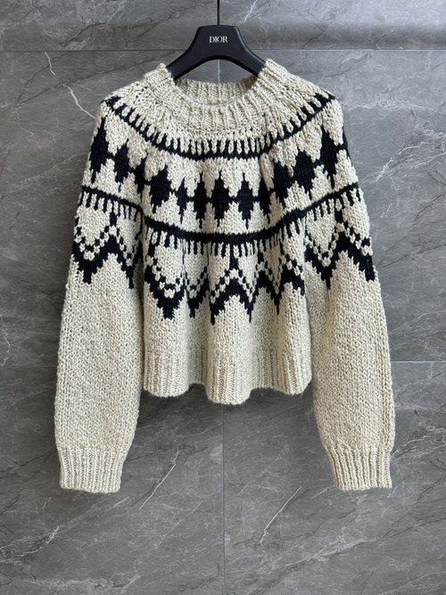 Dior Fair Isle Pullover with CD Signature, Vintage Style