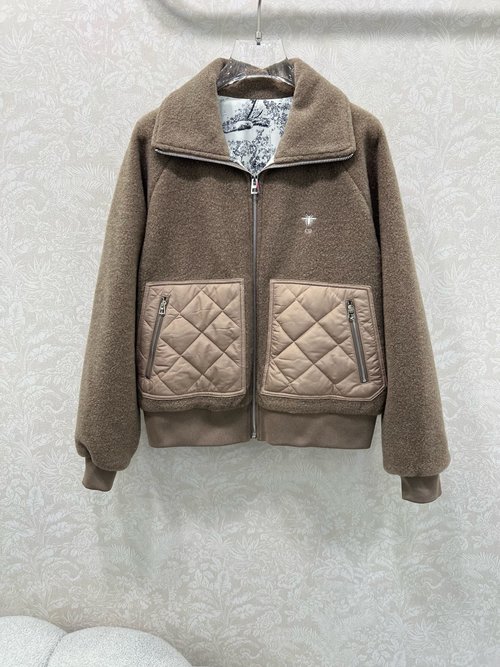 Dior Patch Pocket Woolen Coat with Embroidered Logo