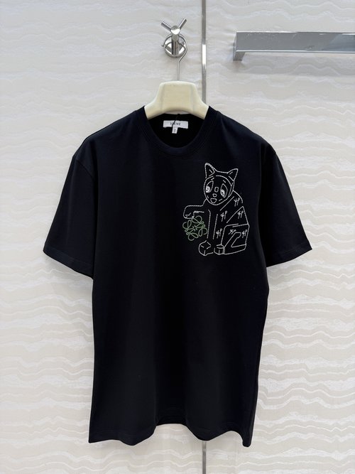 Loewe Classic Unisex T-Shirt with Rabbit Embroidery in Premium Cotton