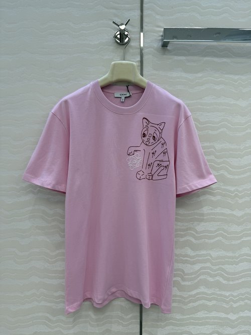 Loewe Classic Unisex T-Shirt with Rabbit Embroidery in Premium Cotton