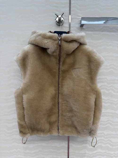 Prada Montone Limited Series Handmade Reversible Fur Vest with Luxury Features