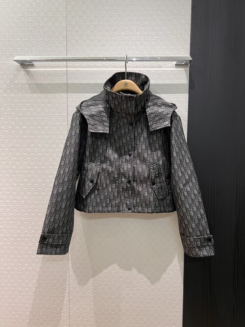 Dior Classic Stand-Up Collar Hooded Jacket with Detachable Hat