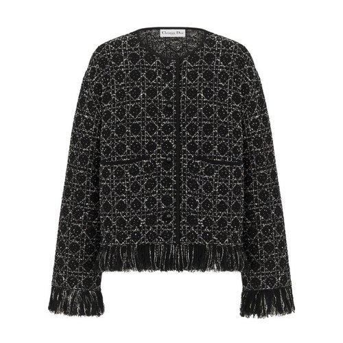 Dior Custom Tartan Knit Open-front Cardigan