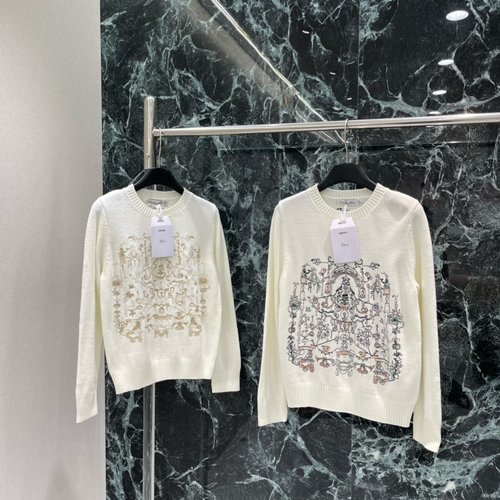 Dior Floral Embroidered Sweater, Exquisite and Adaptable
