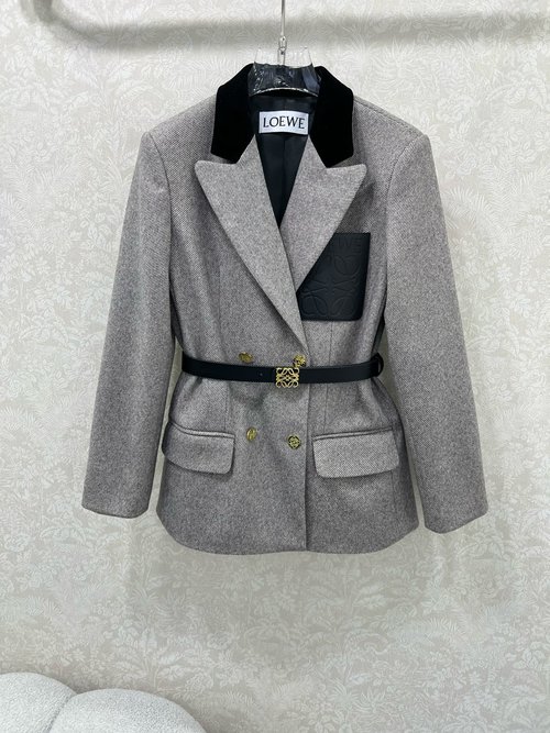 Loewe Double-breasted Belted Blazer with French Sophistication