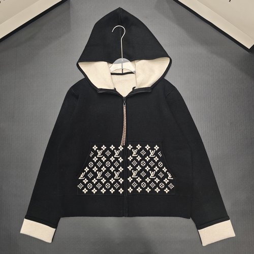 Louis Vuitton Hooded Sweatshirt with Monogram Print and Color - Blocking