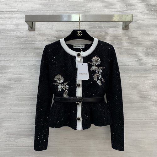 Prada Sequin Knit Top with Beaded Embroidery