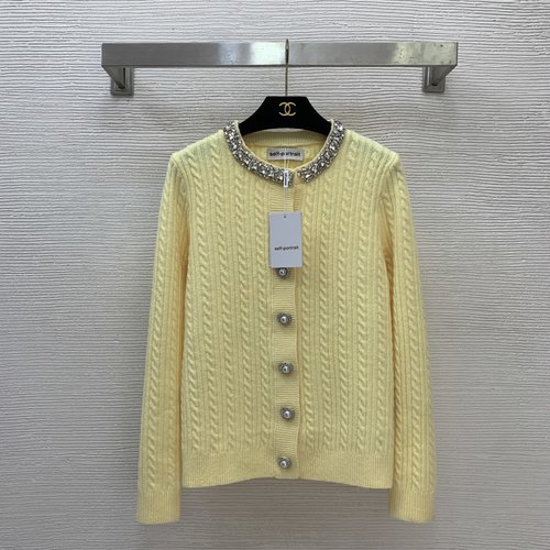 Prada Luxurious Rhinestone-Embellished Knit Cardigan