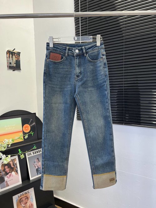 Loewe Soft Stretch Ankle Pants with Logo