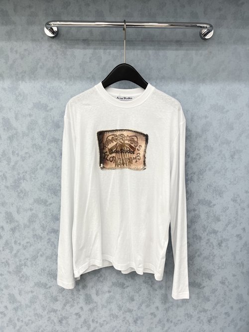 Dior Distressed Long-Sleeved T-Shirt with Contrast Prints