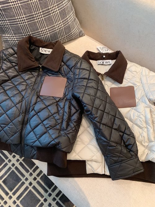 Loewe Custom Leather Pocket Fleece-Lined Jacket