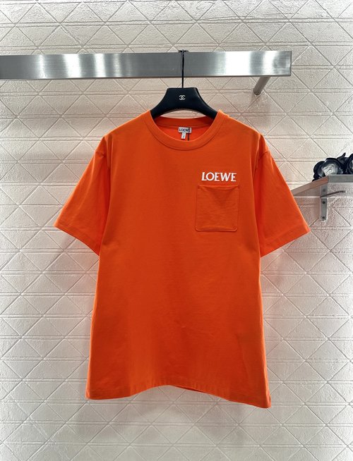 Louis Vuitton Crew Neck Tee with Pocket Logo, Wain Series, Breathable Cotton
