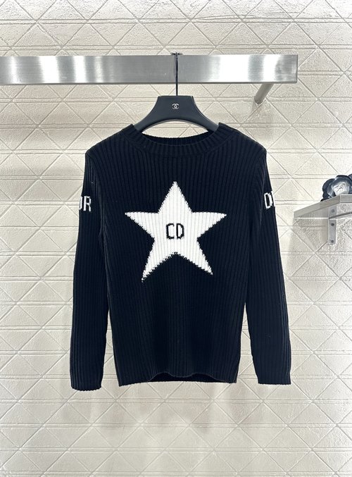 Dior Embroidered Logo Knit Pullover, Unique Design and Comfort